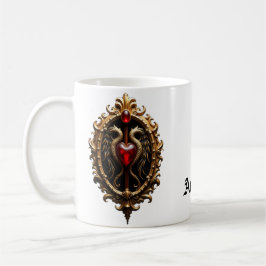 Elegant lyxigt hjärtemblem. kaffemugg