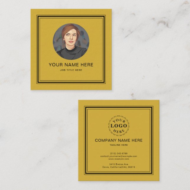 Elegant M Guld Telefonkort med svart skript (Fram/baksida)