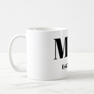 Elegant M & K Cursive Monogram Initial Bröllops Mu Kaffemugg