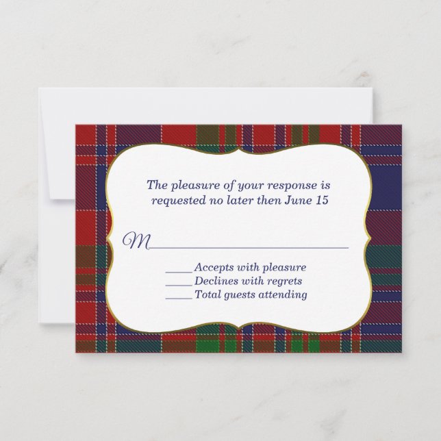 Elegant MacDonald Tartan Play OSA kort (Framsida)
