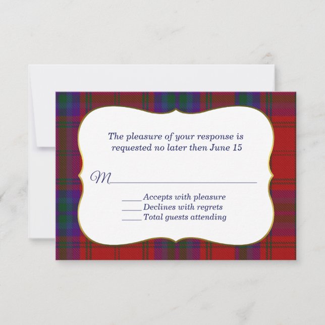 Elegant MacDougall Tartan Play OSA kort (Framsida)