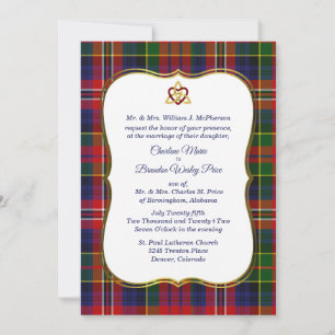 Elegant MacPherson Tartan Plades bröllop-inbjudan Inbjudningar