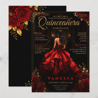 Elegant magasin omslag Quinceanera inbjudan