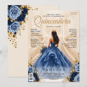 Elegant magasin omslag Quinceanera inbjudan