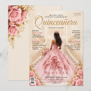 Elegant Magasin Omslag Quinceanera Inbjudan