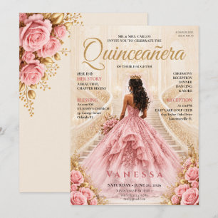 Elegant magasin omslag Quinceanera inbjudan