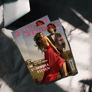 Elegant Magazine Bröllop spara datum Inbjudningar