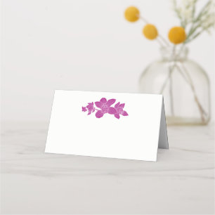 Elegant Magent Orchids Blommigt Tropical Bröllop Placeringskort