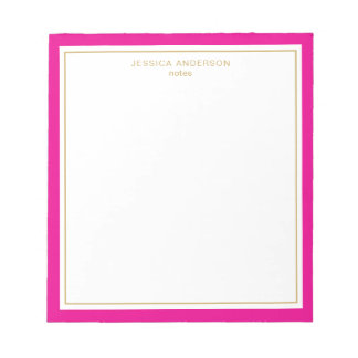 Elegant Magenta Guld Personlig Anteckningsblock