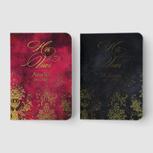 Elegant magenta navy floral damask wedding