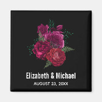 Elegant Magenta Ro Blommigt Bouquet Bröllop