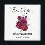 Elegant Magenta Ro Blommigt Bouquet Bröllop Magnet<br><div class="desc">En favoritmagnet med en vacker bild av en bukett av magenta- och rosa blommor.</div>