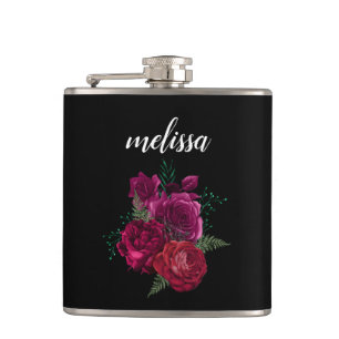 Elegant Magenta Ro Blommigt Bouquet Fickplunta