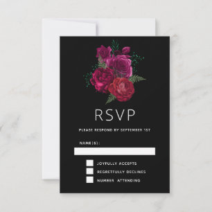 Elegant Magenta Ro Blommigt Bouquet OSA Kort