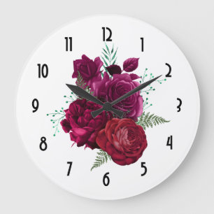 Elegant Magenta Ro Blommigt Bouquet Stor Klocka