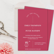 Elegant Magenta Typografi minimalistisk Bröllop