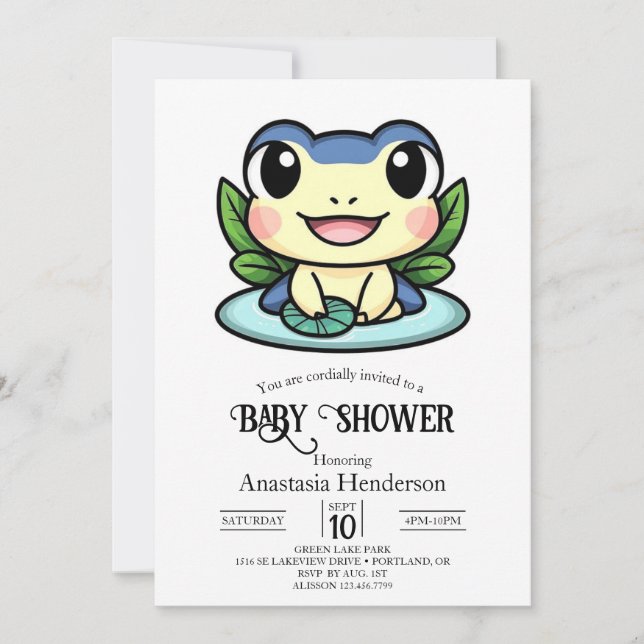 Elegant Magic Frog Baby Shower Inbjudningar (Framsida)