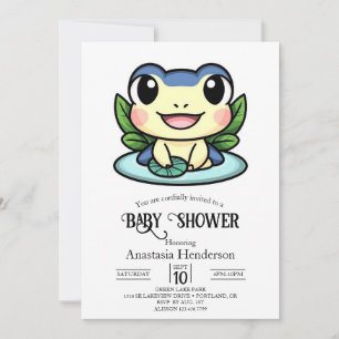 Elegant Magic Frog Baby Shower Inbjudningar