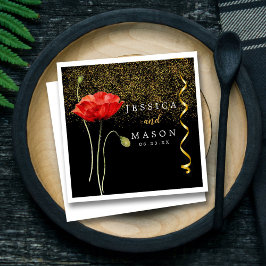 Elegant Magic Sparkles Flower Bröllop Cocktail Pappersservett