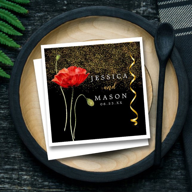 Elegant Magic Sparkles Flower Bröllop Cocktail Pappersservett (Skapare uppladdad)