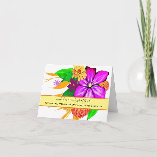 Elegant, magisk Blommigt och fetstil Tack Kort (Framsida)