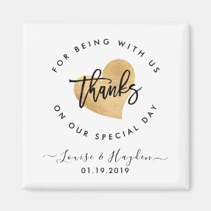 Elegant Magnet Wedor Favor, handskriven pensel