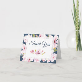 Elegant Magnolia Akvarell Blommig Tacksamhetskort Tack Kort