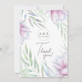 Elegant Magnolia Blommig Tacksamhetskort Tack Kort