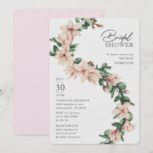 Elegant Magnolia Blommigt  Lila Möhippa Inbjudningar