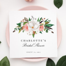 Elegant Magnolia Blommigt Möhippa Pappersservett