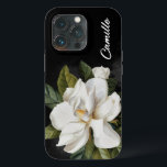Elegant Magnolia Blommigt Personlig<br><div class="desc">En Elegant Magnolia-illustration på en vattenfärgssvart bakgrund. Redigera namn genom att klicka på Anpassa.</div>
