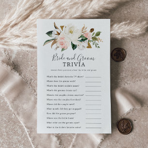 Elegant Magnolia Bride och Groom Trivia-spel Flygblad