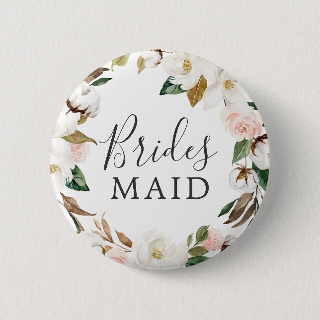 Elegant Magnolia Bridesmaid Möhippa Knapp (Framsida)