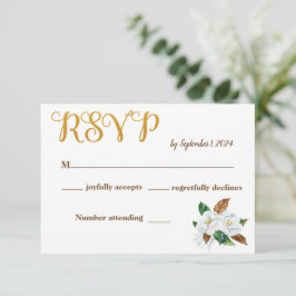 Elegant Magnolia Bröllop OSA Card Tilläggskort