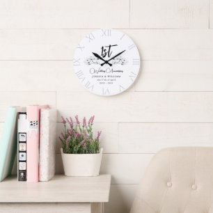 Elegant Magnolia Chic Bröllop-årsdagen Keepsaké Stor Klocka