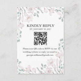 Elegant Magnolia Eucalyptus QR Code OSA Enc Tilläggskort