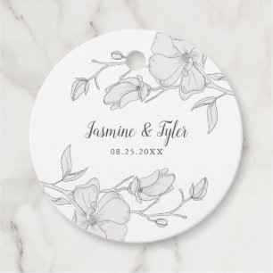 Elegant Magnolia Flowers, sommartid Bröllop Gåvor Etiketter