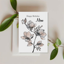 Elegant Magnolia Födelsedagskort till Mamma