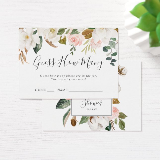 Elegant Magnolia gissar hur många Kisses-spel Visitkort (Skivbord)