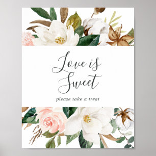 Elegant Magnolia Kärlek är Söt Bröllop Poster