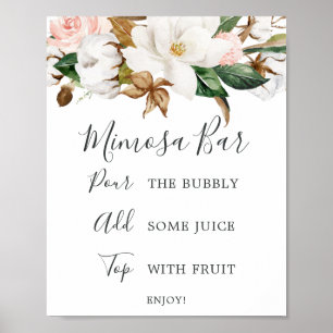 Elegant Magnolia Möhippa Mimosa Pub Sign Poster