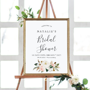 Elegant Magnolia Möhippa Välkommen Poster