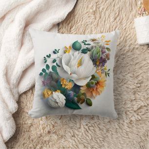 Elegant Magnolia monogrammet Kudde
