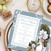 Elegant Magnolia Personligt bröllp Menus