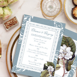 Elegant Magnolia Personligt bröllp Menus Meny
