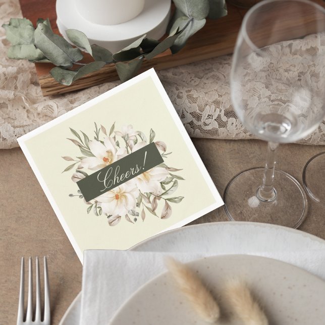 Elegant Magnolia Reception Napkins Pappersservett (Skapare uppladdad)