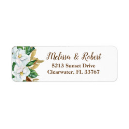 Elegant Magnolia-Returetiketter Returadress Etikett