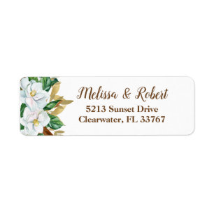Elegant Magnolia-Returetiketter Returadress Etikett