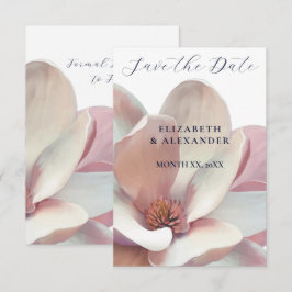 Elegant Magnolia Rosa och Vit Bröllop Spara Datumet