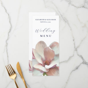 Elegant Magnolia Rosa och Vita Bröllop Meny